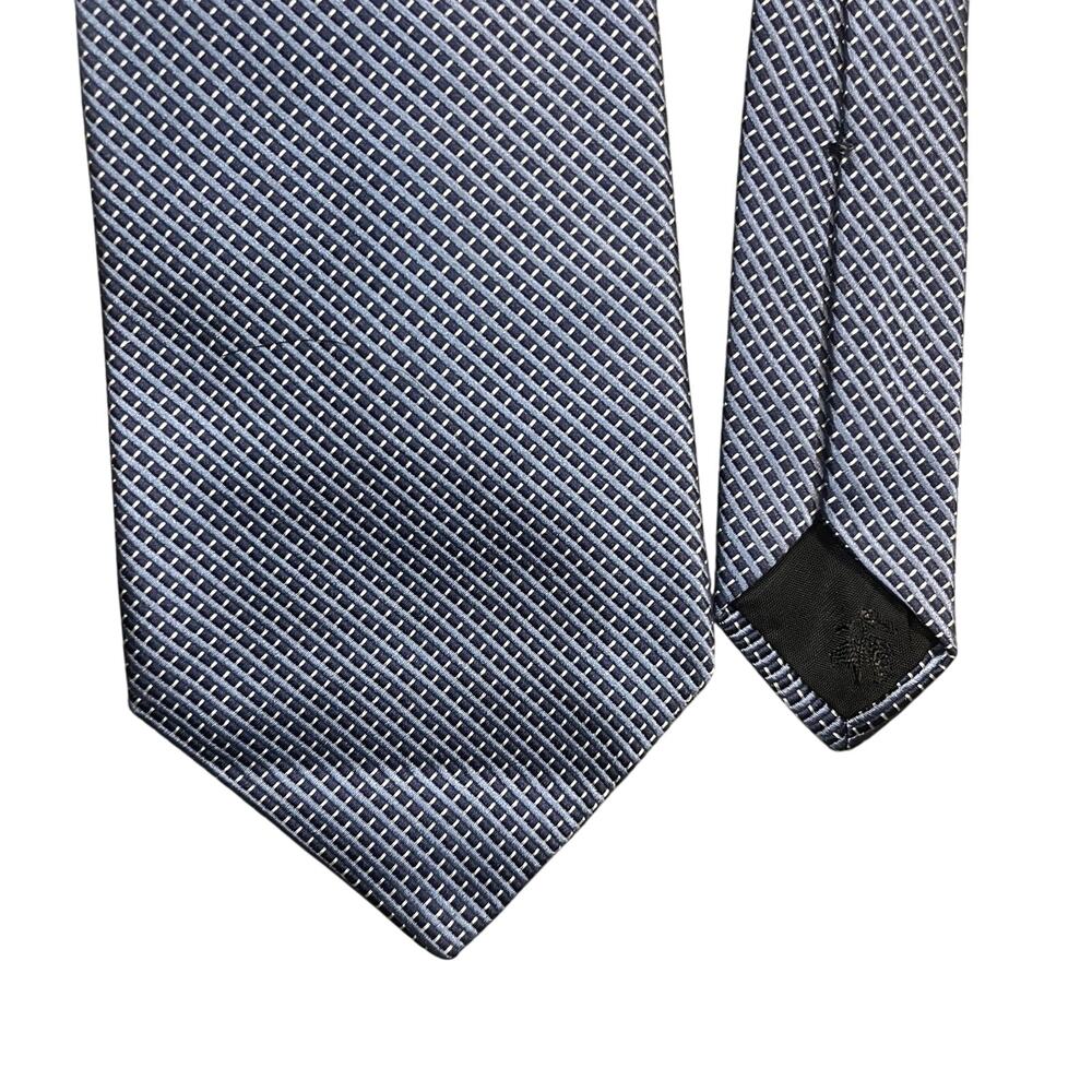 Brooks‎ Basics Designer Mens Tie Pure Silk Imported Fabric Blue White
